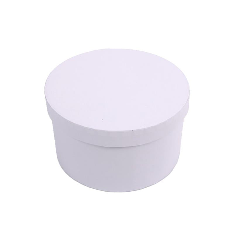 Premium white round gift box with fitted lid