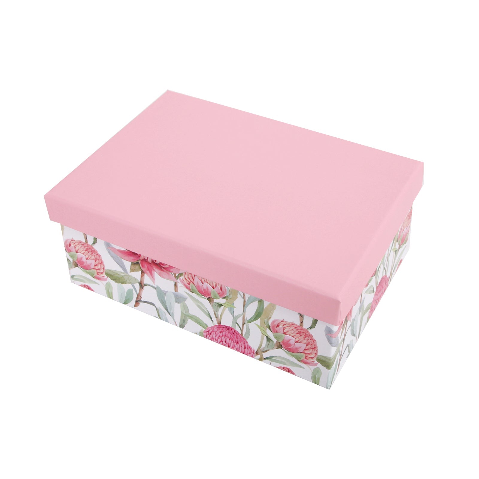 Pink Floral Pattern Rectangular Gift Box