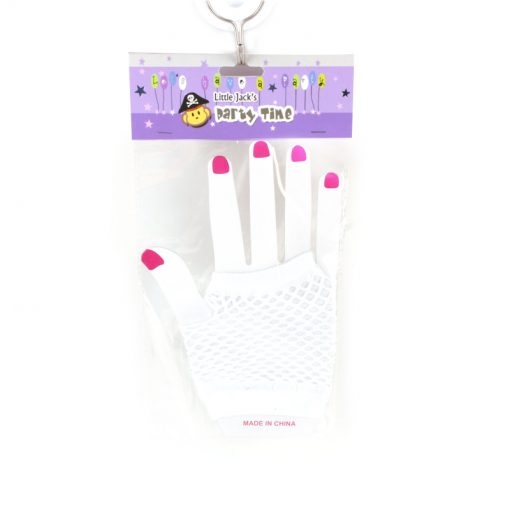 Party Glove(S) in white with pink accents, perfect for themed parties and celebrations.