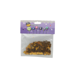 Confetti Star(Gold/10MM) packed in a clear pouch with colorful label for crafting and decoration.