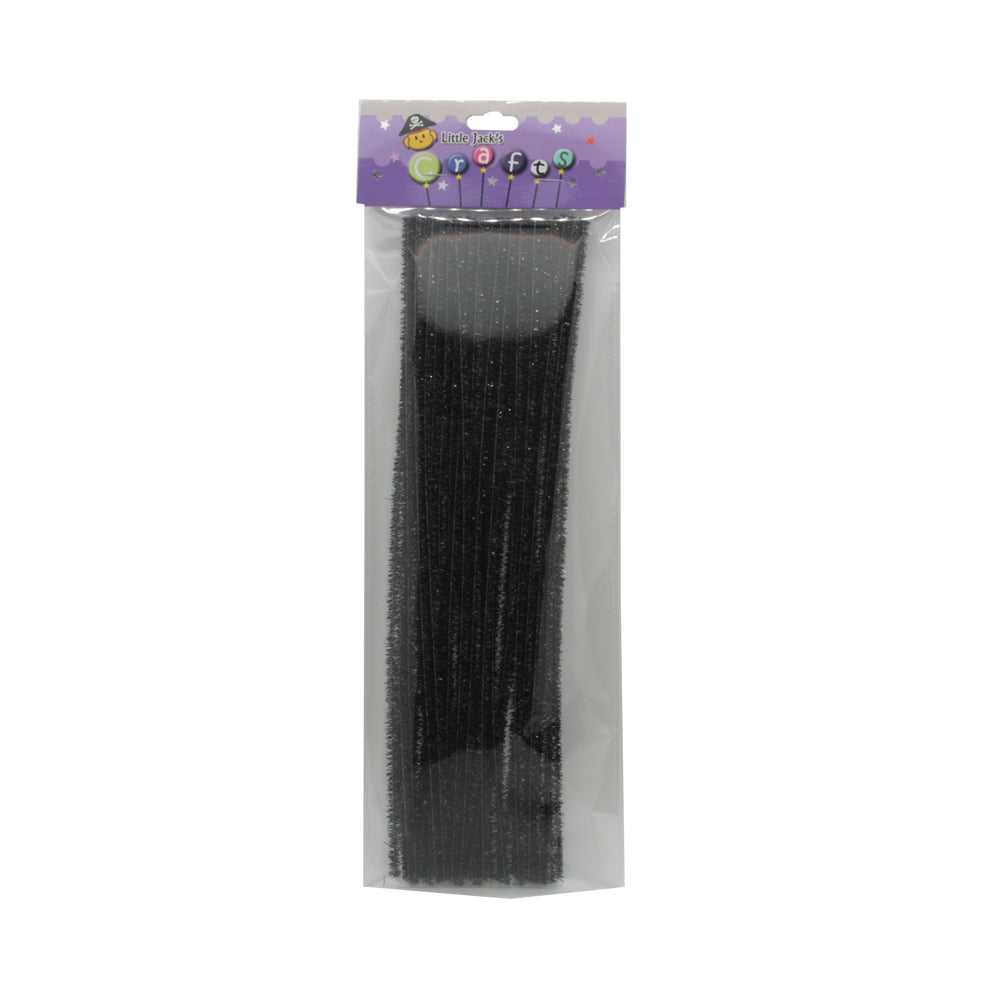 Glitter Pipe Cleaner (Black, 40pcs)