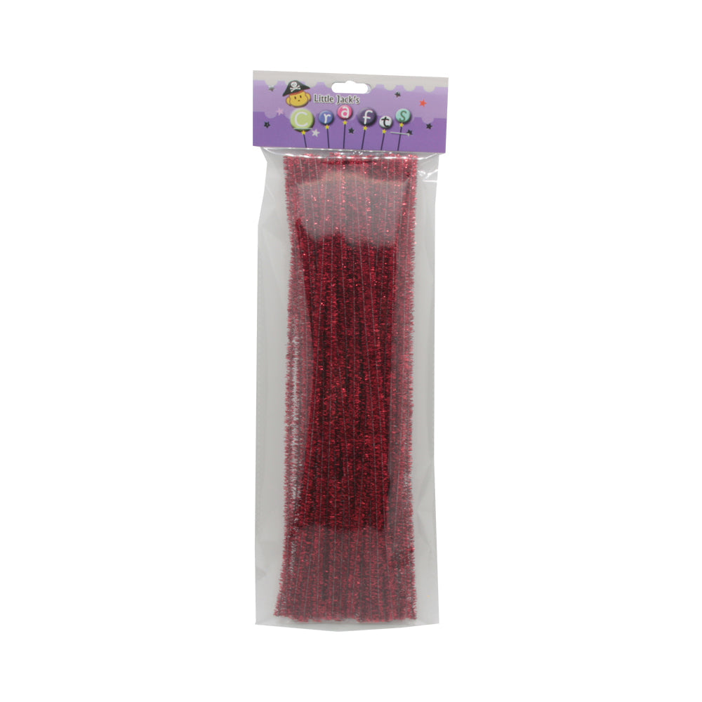 Glitter Pipe Cleaner(Red,40PCS)