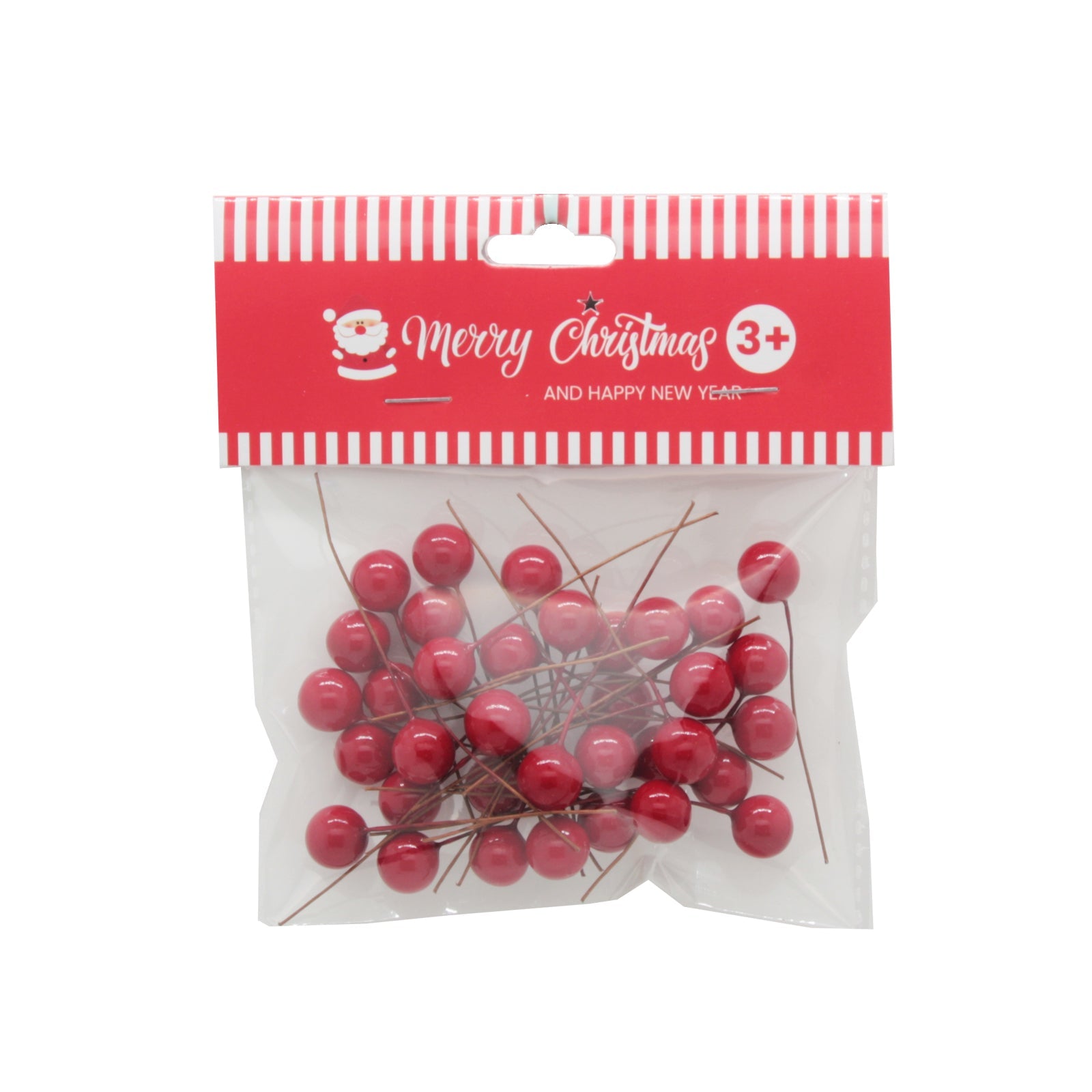 X-mas Craft Holly(1.2CM,36PCS) in a festive packaging with red berries for holiday crafts.