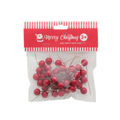 X-mas Craft Holly(1.2CM,36PCS) in a festive packaging with red berries for holiday crafts.
