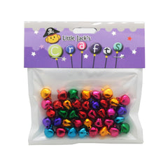 Assorted Craft Bells(Approx.40PCS/1.2CM) pack with colorful metallic bells for creative projects