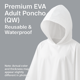Premium EVA Adult Poncho (QW) – Reusable & Waterproof showcased with hood and lightweight design.