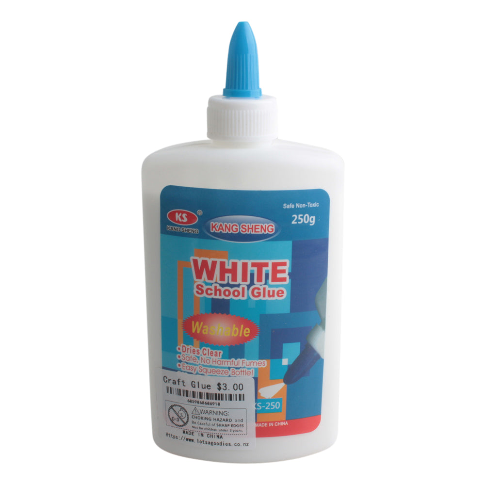 Craft Glue (250g โ White School Glue) in a squeeze bottle for easy application and mess-free crafting.