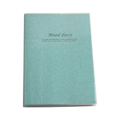 Glitter Note Pad(18K/17.5*24.2CM) featuring a shimmering teal cover with the title 'Mood Diary'.