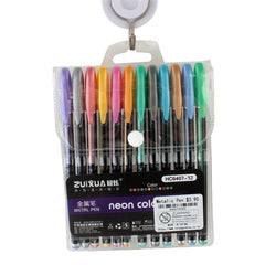 Metallic Pen Set – 10 Neon Colors featuring vibrant metallic pens in assorted neon shades for art and journaling.