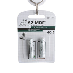 AAA Battery(AZ-029/2PCS) packaged in a card with heavy duty alkaline batteries.
