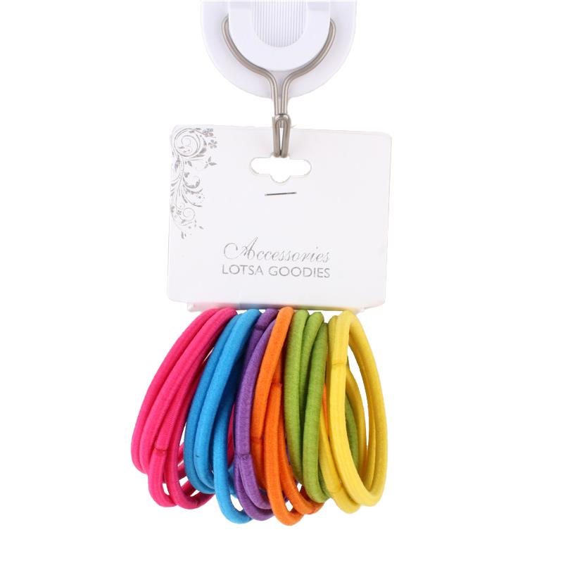 Hair Tie(20PCS,New)Colour - Set of 20 colorful hair ties displayed on a card.