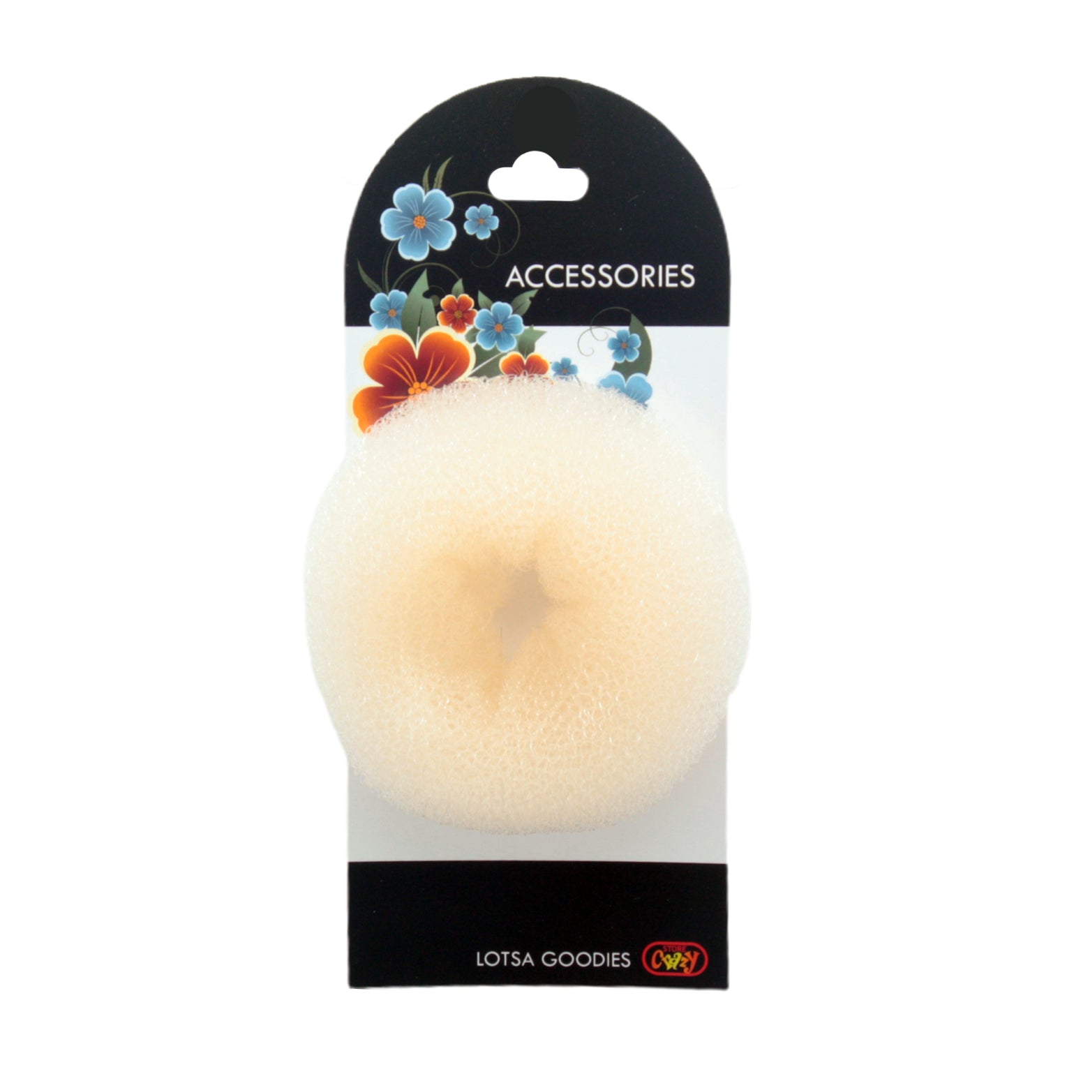 Hair Bun White(¢8CM) lightweight hair donut for elegant styles, 8cm diameter, easy to use for all hair types.