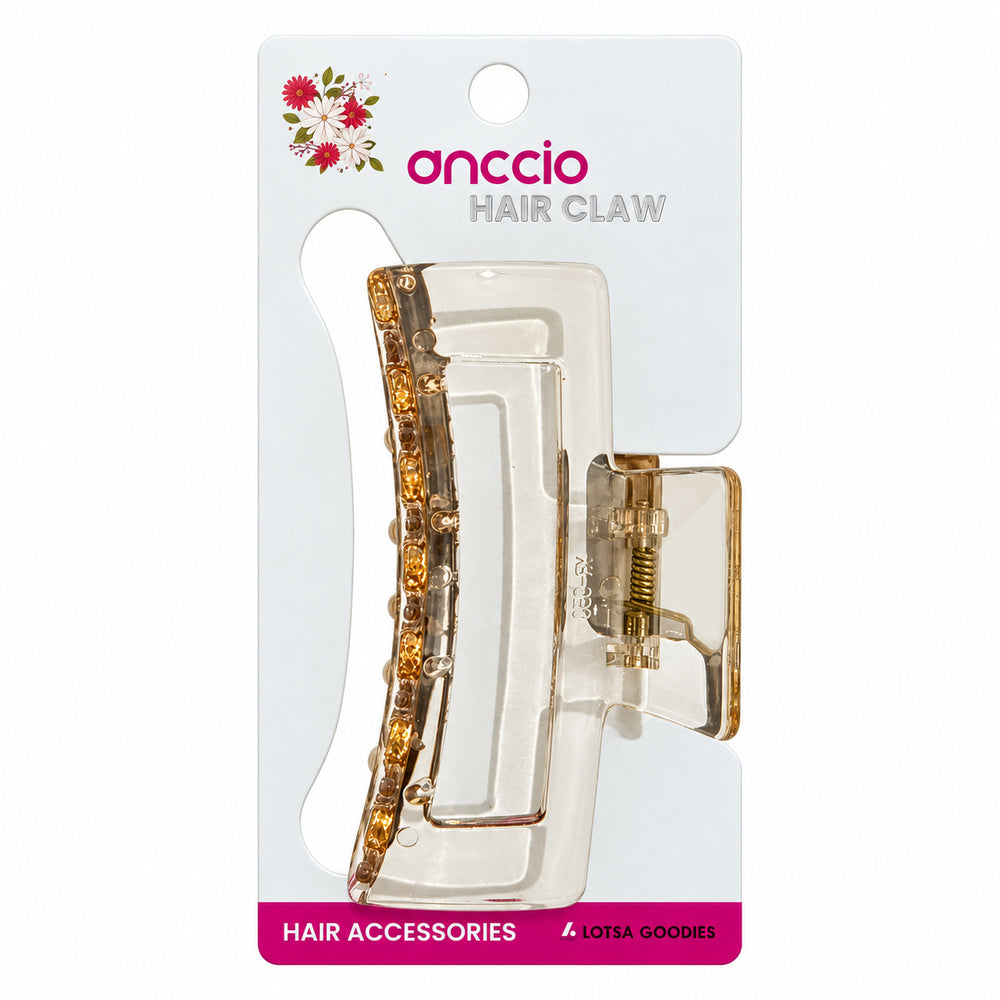 Neutral Rectangle Hair Claw Clip – Amber