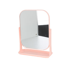 alt_tag: 🪞 Makeup Mirror  – With Storage Tray(130-5026) in soft pastel pink, perfect for makeup or daily use