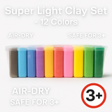 Super Light Clay Set – 12 Colors (Air-Dry, Safe for 3+)