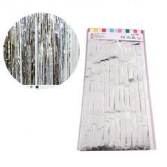 SP-Hanging Paper Banner(G.S) displaying shiny silver streamers for festive decorations.