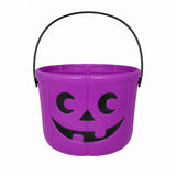 Purple Halloween pumpkin trick-or-treat bucket with black handle