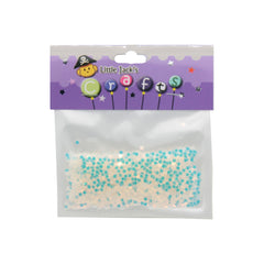 Confetti Star(White/3MM) in a clear packaging with small stars in various colors.