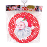 X-mas Plate (10PCS/23CM) festive red plates featuring Santa, perfect for holiday celebrations.