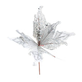 Christmas Flower Stick (55-6) decorative floral accent with silver details for holiday arrangements