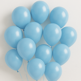 Q.Balloon(20PCS)L.Blue pack of light blue balloons stacked together for celebrations and events.