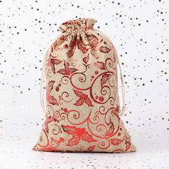 X-mas H.D.Pouch(50*70CM) festive decorative pouch with red floral design against a sparkling background.