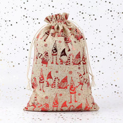 X-mas H.D.Pouch(50*70CM) decorative bag featuring festive characters in red and beige.