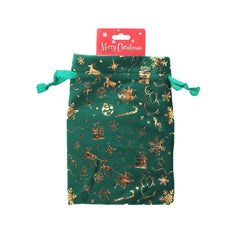Q.X-mas Pouch(13*18CM) display with festive Christmas design and drawstring closure.