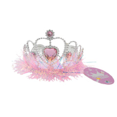 π Princess Tiara for Kids β 3 Sparkly Colors! Lightweight crown in pink with glittering gems and fluffy trim for little princesses.