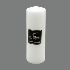 White Pillar Candle(5*15CM) - Slim, unscented, smokeless candle for elegant decor and formal settings.