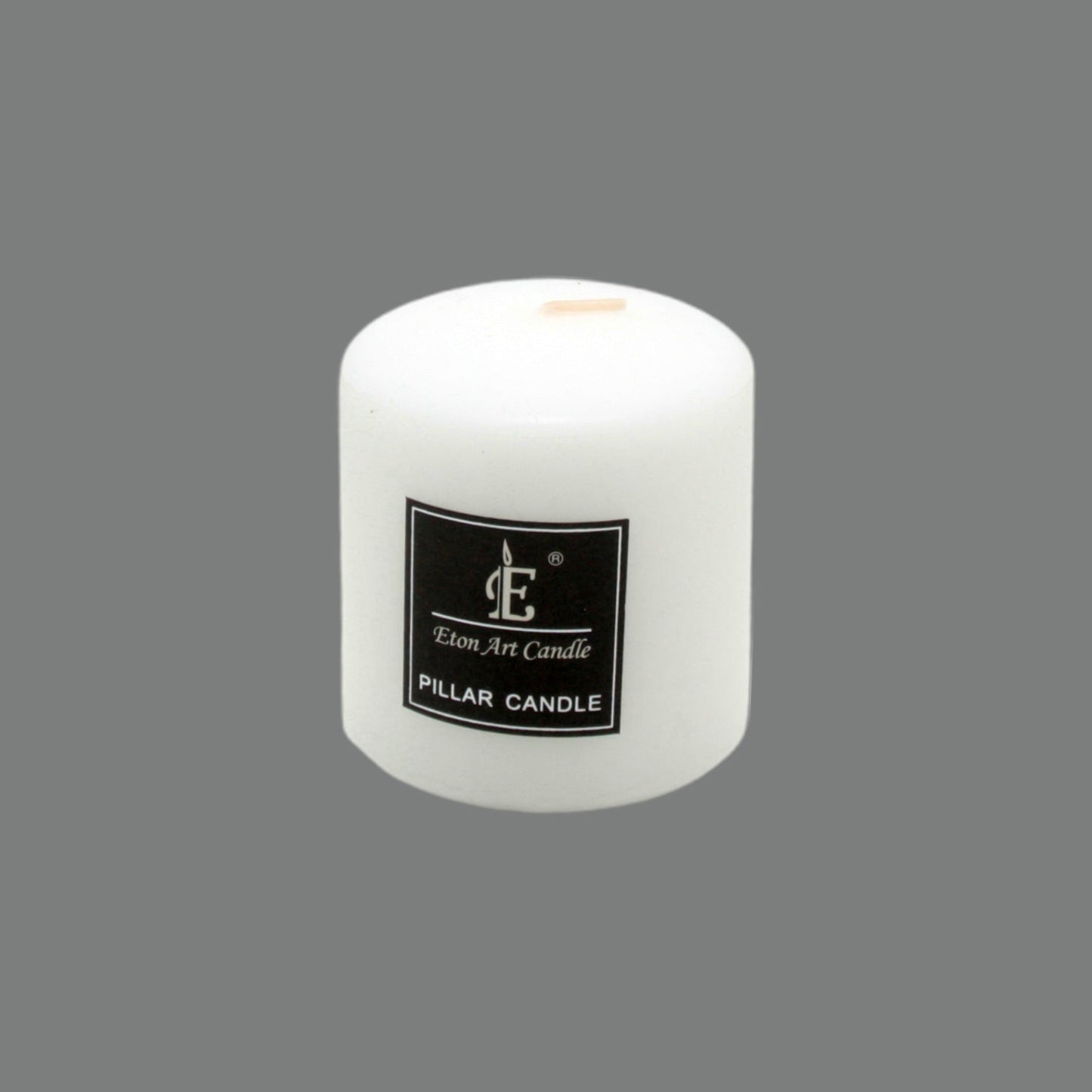 White Pillar Candle(7*7.5CM) compact design ideal for centerpieces and decor, unscented and smokeless