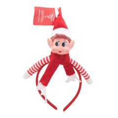 Elf Head Band featuring a cute elf design with a hat and scarf, perfect for festive occasions.