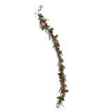 Christmas Berry & Pine Garland(1.8M): festive garland adorned with red berries and pine leaves for holiday decor.