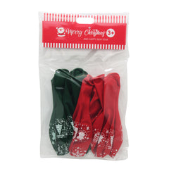 Christmas Balloon(10PCS) pack with red and green balloons featuring festive designs for holiday celebrations.