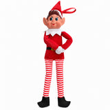 Boy – 45cm Christmas elf doll in red outfit with striped legs