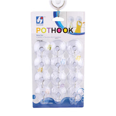 🧲 Suction Hook (12PCS) set of clear stick-on wall hooks for versatile storage