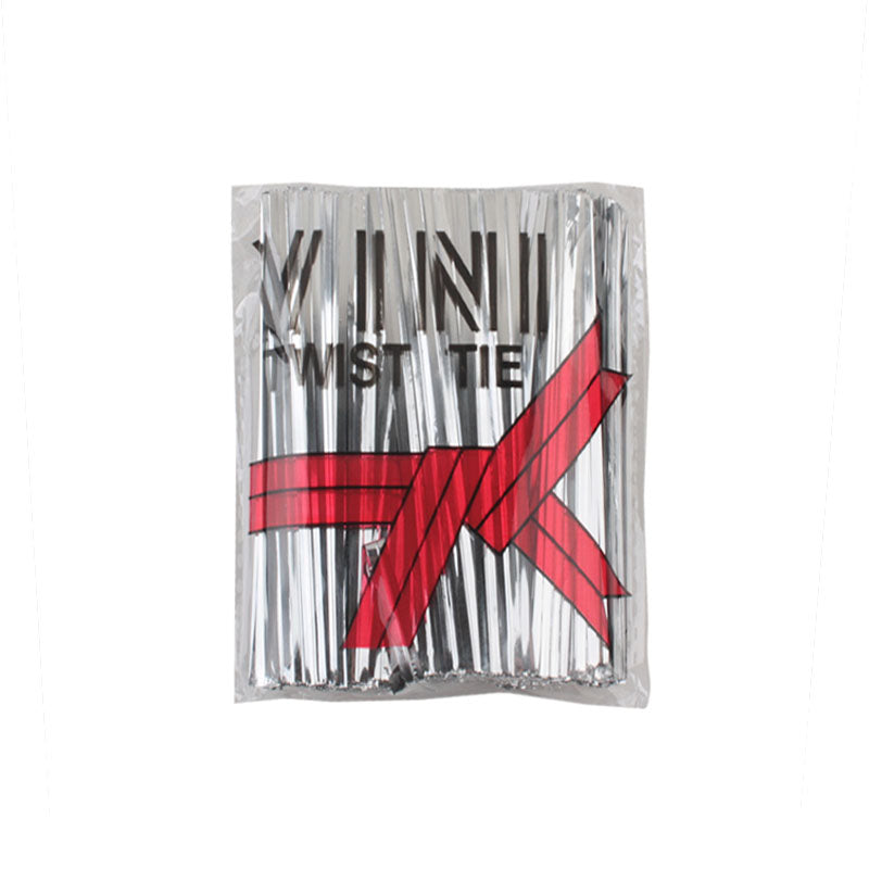 Pack of Twist Tie(8CM) in metallic finish, perfect for crafting and securing items.