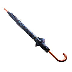 ☔ Long Handle Umbrella – Classic Pattern (Assorted Styles)(Q) with curved wooden handle and elegant plaid design.