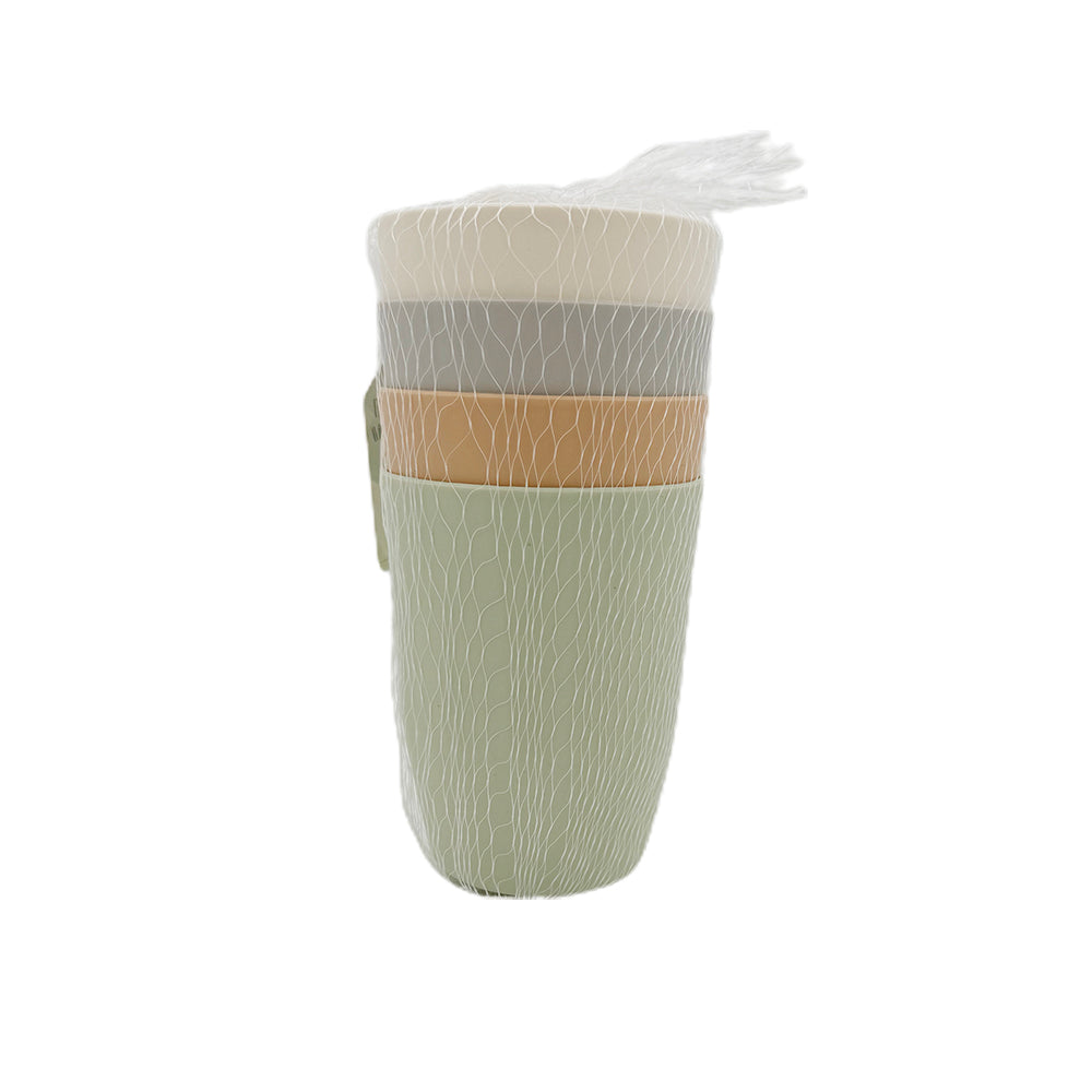 🥤 Plastic Cup (4PCS) – Eco-Style Reusable Drinkware in earth-tone colors, stackable and lightweight for daily use.