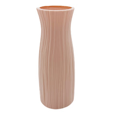 Textured Plastic Flower Vase – Pure White / Baby Pink / Mint Blue(3503) in soft pink color with a textured surface.