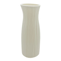 🏺 Textured Plastic Flower Vase – Pure White / Baby Pink / Mint Blue(3503) in elegant pure white color