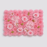 🌈 Multicolor Luxury Flower Wall Panel – Mixed Bloom Series(40*60CM/White) featuring soft pink roses and blossoms.