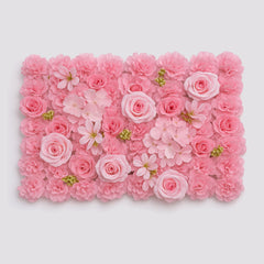 🌈 Multicolor Luxury Flower Wall Panel – Mixed Bloom Series(40*60CM/White) featuring soft pink roses and blossoms.