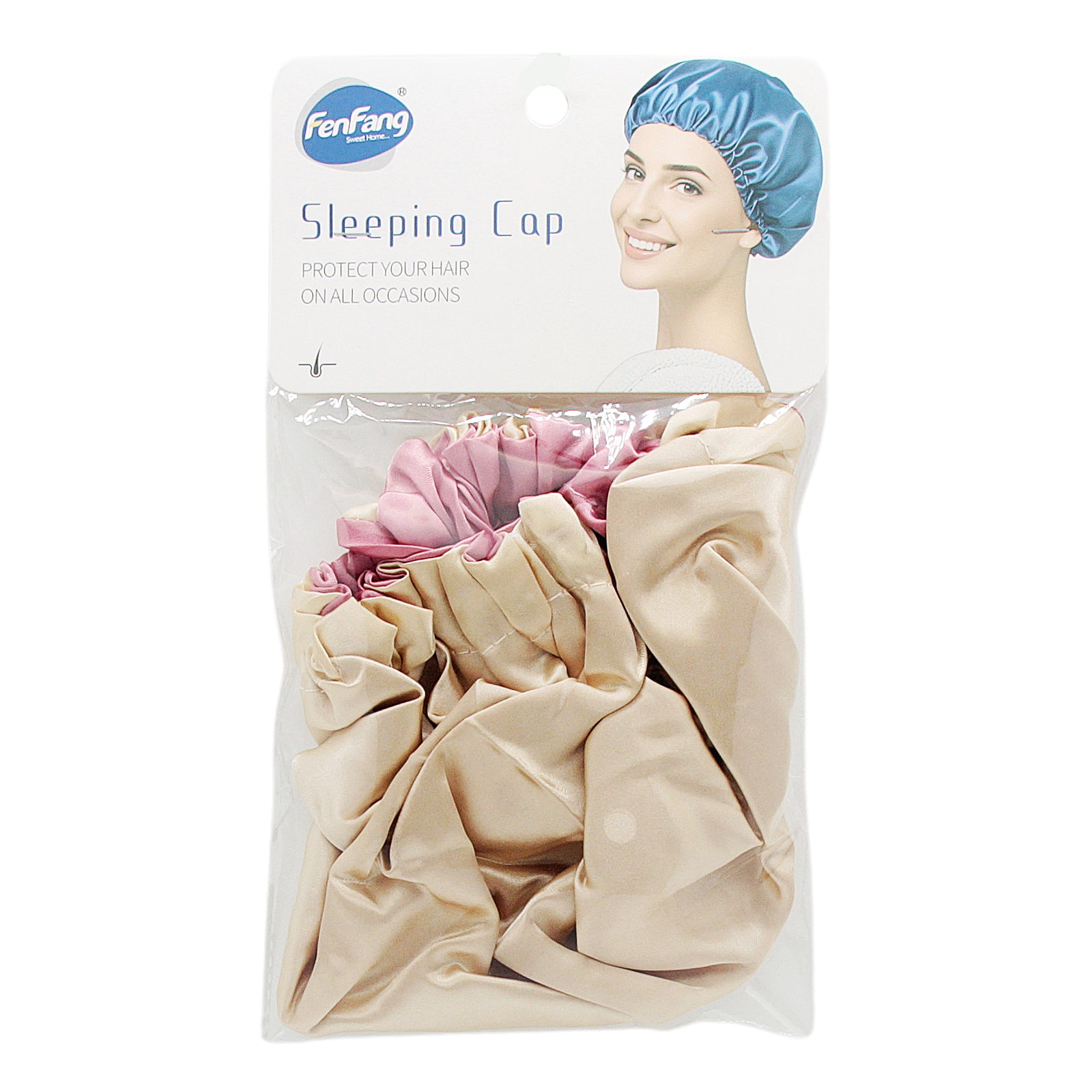 Hair Bonnet in packaging, featuring a stylish design to protect hair while sleeping.
