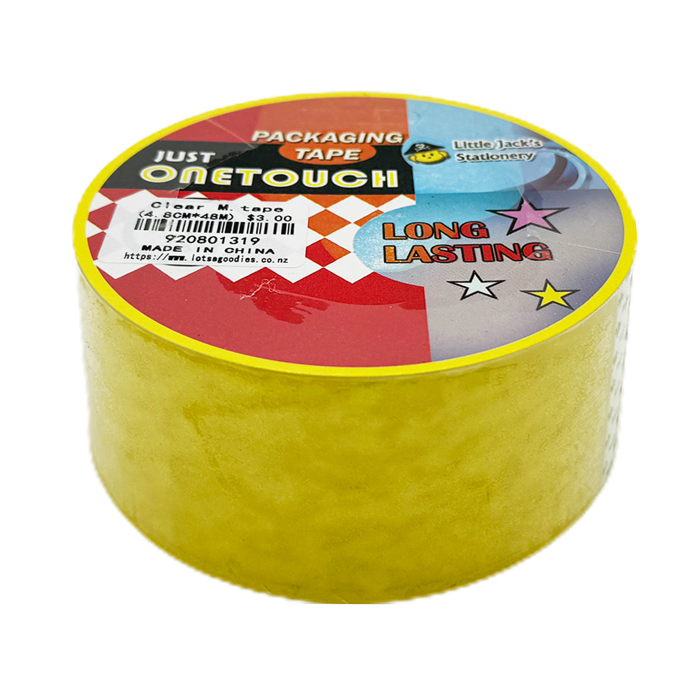 Clear M.Tape (4.8CM*48M) - strong adhesive tape ideal for packing and sealing with a crystal-clear finish.