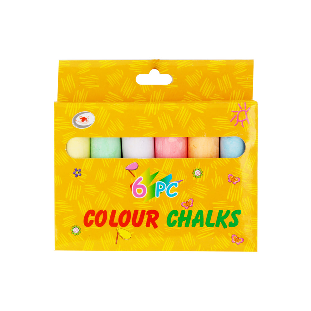 Big Chalk pack featuring 6 vibrant colour chalks in assorted pastel shades.