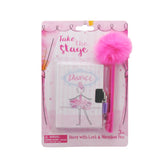 A7 Lock Memo Pad(17) set with lock diary and fluffy pen in playful packaging.