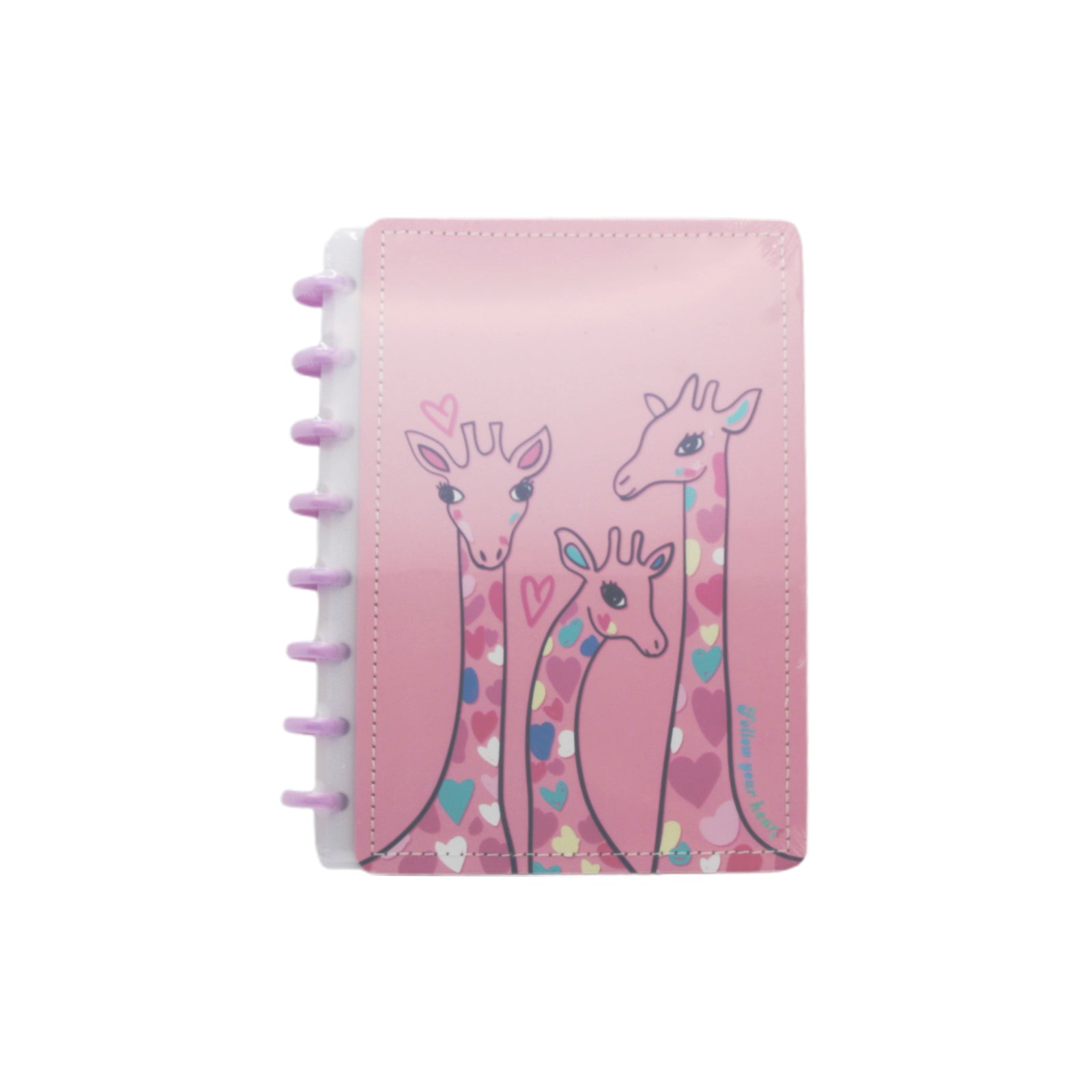 A5 Note AM featuring a cute pink giraffe design, perfect for animal lovers to stay organized and express creativity.