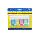 Key Tags with Wall Mount Holder (4PCS) – Color-Coded Label Tags for Keys packaging featuring colorful labels.