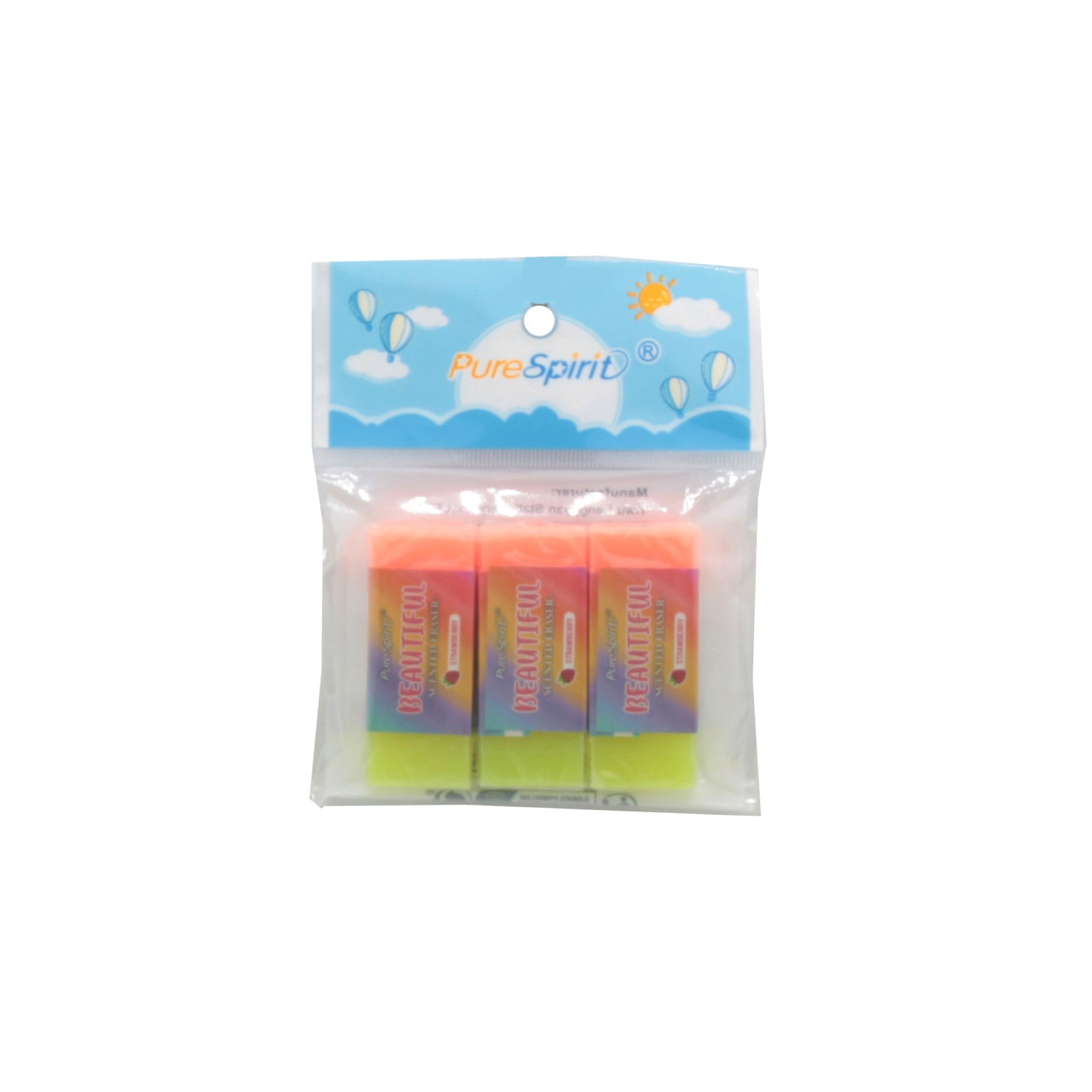 Eraser(3PCS) - Colorful 3-pack soft erasers, perfect for school, office, or home use.